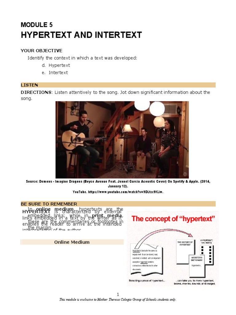 ReadingandWritingSkillsWeek 5 PDF Intertextuality Writing