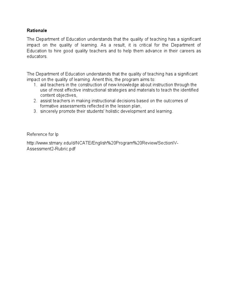 Rationale | PDF
