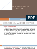 Events Management Week Iii: Kirk P. Manalo, Mba, CHP