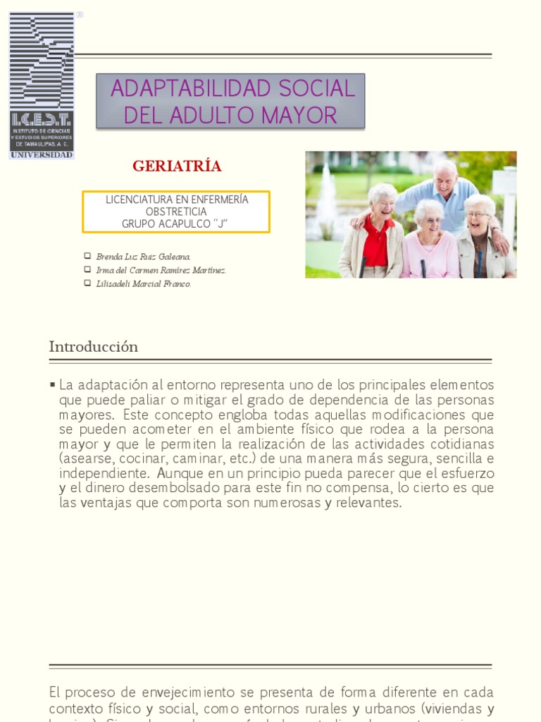 Adaptabilidad Social en Adultos Mayores | PDF | Teoría de apego ...