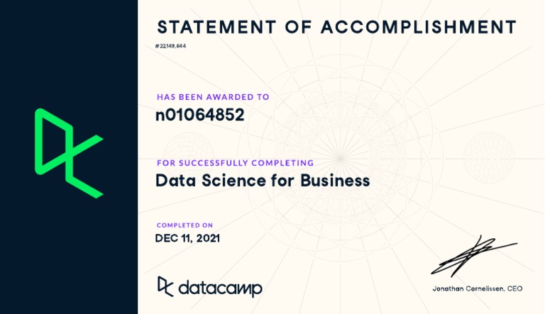 Data Science Certificate | PDF