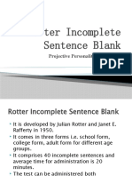 Rotter Incomplete Sentence Blank: Projective Personality Assessment