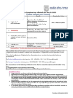 Online Examination Schedule For March 2022