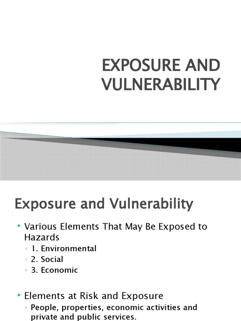 Understanding Exposure and Vulnerability | PDF | Vulnerability | Hazards