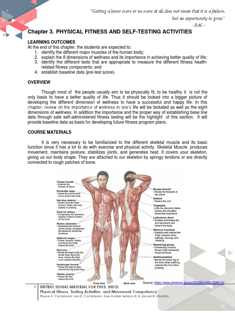 Physical Fitness and Wellness Overview | PDF | Physical Fitness | Body ...