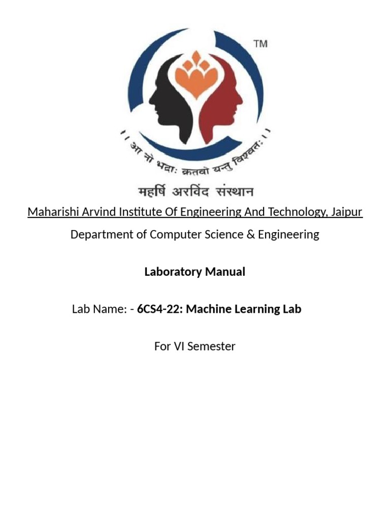 Machine Learning Lab Manual PDF Statistical Classification