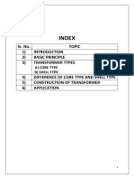 Index: Sr. No. Topic 1) 2) Basic Principle 3) Transformer Types