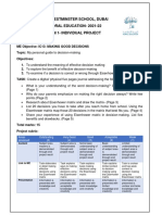 The Westminster School, Dubai MORAL EDUCATION-2021-22 Term 1 - Individual Project