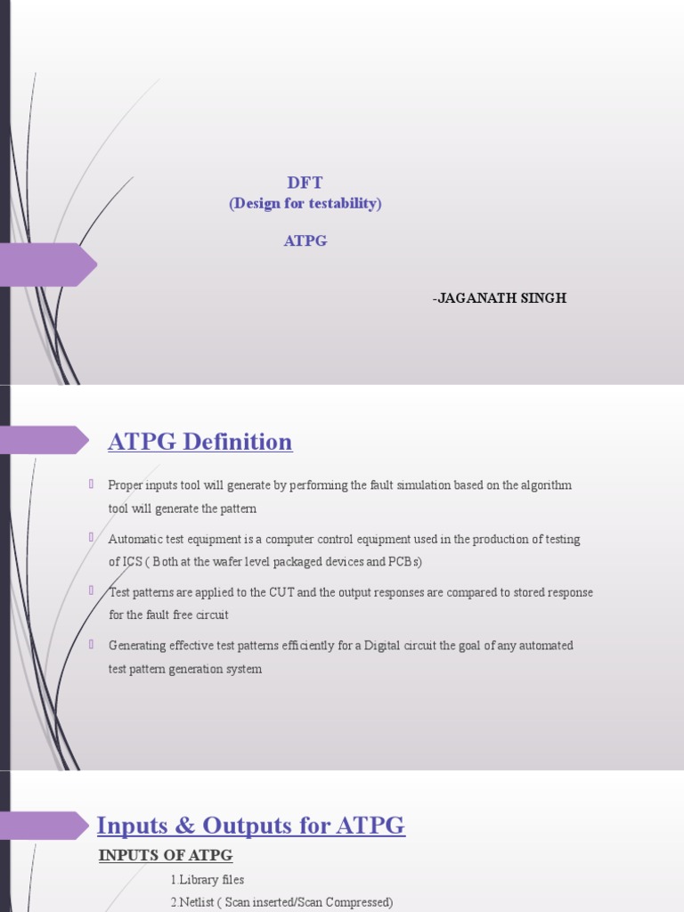 (Design For Testability) Atpg: - Jaganath Singh | PDF | Electronic ...