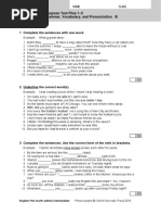 Progress Gramma S Test Fil Ar, Vocabu Es 1-5 Ulary, and D Pronunc Ciation B B