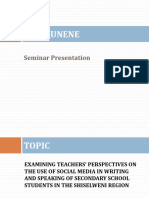 M.W Kunene: Seminar Presentation