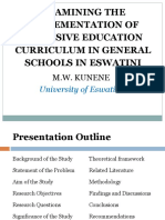Examining Implementation of Inclusive Education in Eswatini Schools