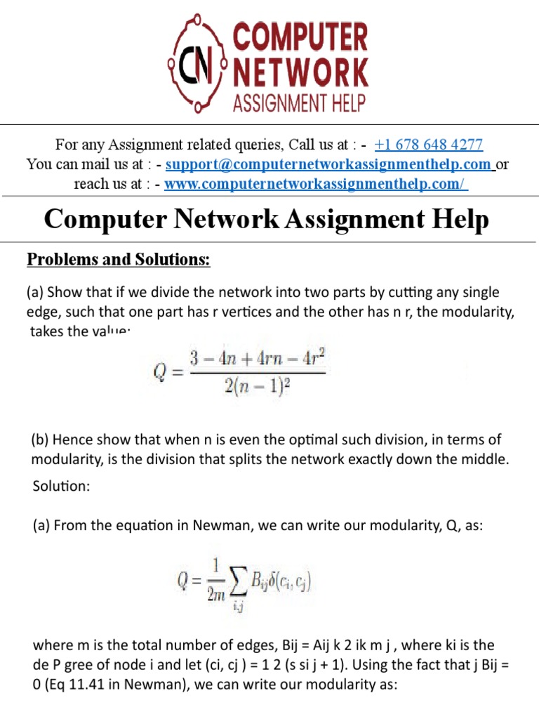 Computer Network Assignment Help: Problems and Solutions | PDF ...