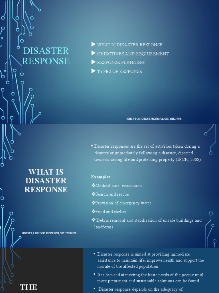 Disaster Response What Is Disaster Response Objectives and Requirement Response Planning Types