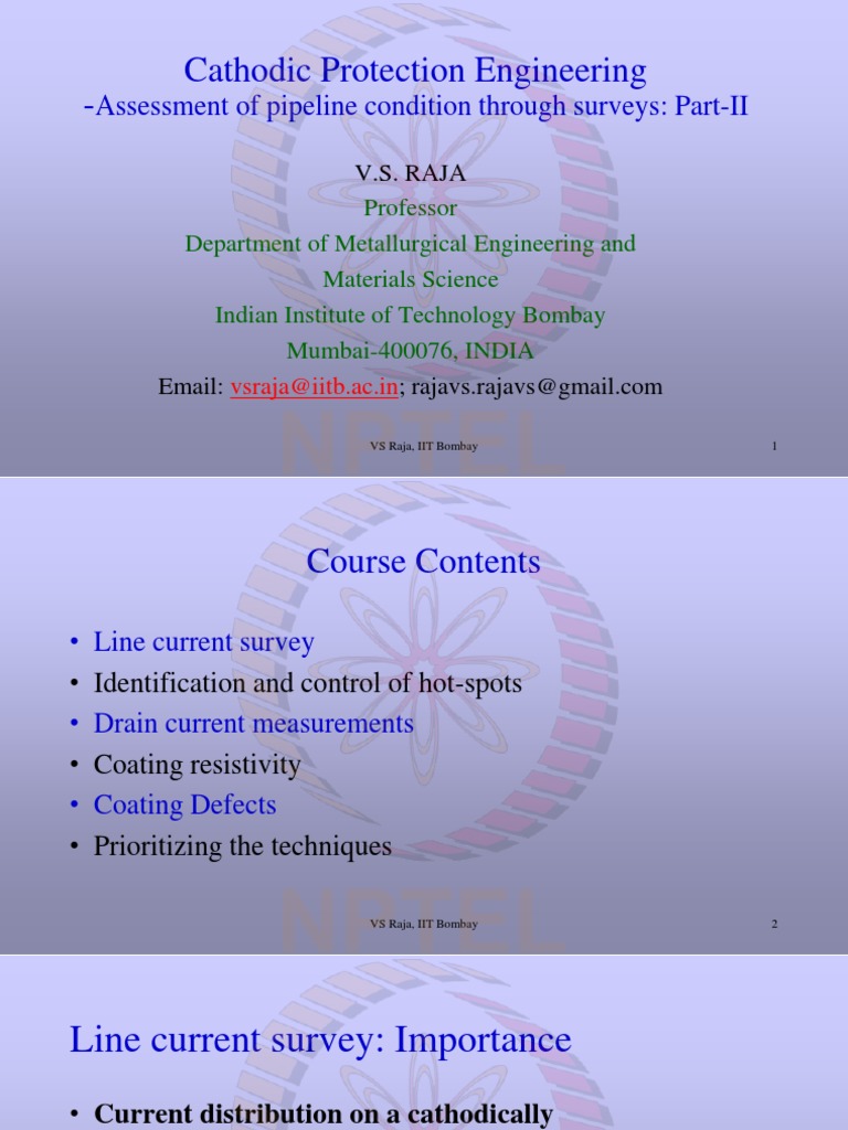 Lecture 6 Cathodic Protection Engineering - Assessment of Pipeline ...