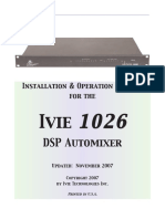 DSP Automixer: Installation & Operation Manual For The