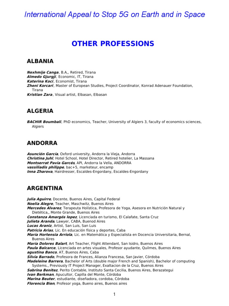 Other Professions 10!31!2019, 53,882 Signatures | PDF | Buenos Aires |  Nueva Gales del Sur