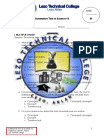 Summative Test in Science 10 50: I. Multiple Choice