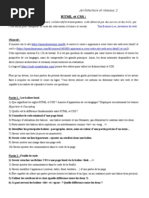 5 Projet Html Css Pdf Html Internet Et Web