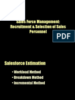 Sales Force Management: Recruitment & Selection of Sales Personnel