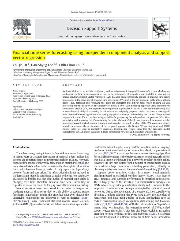 Financial Time Series Forecasting Using Independent Component Analysis