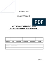 Method Statement For Conventional Formwork Blog