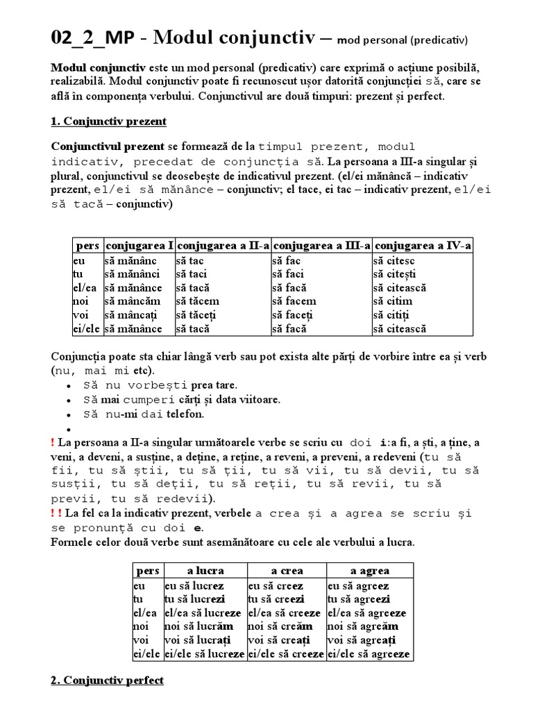 02 - MP - 2 Modul Conjunctiv | PDF