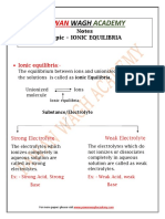 Ionic Equilibria Notes