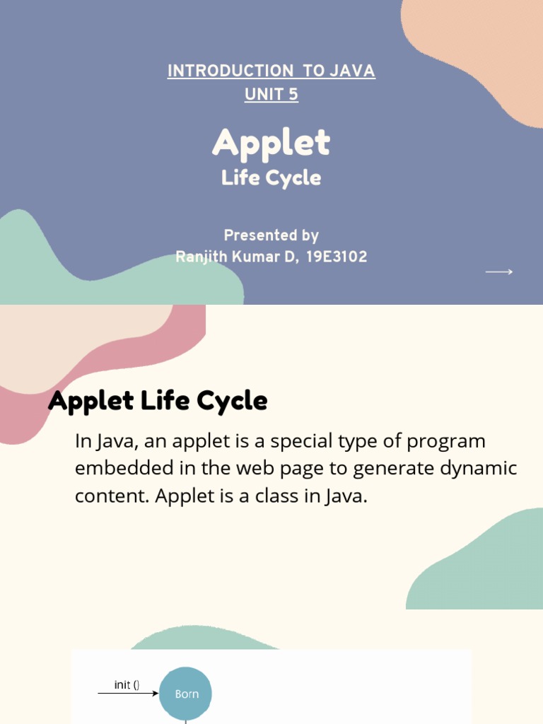 Applet Life Cycle in JAVA | PDF