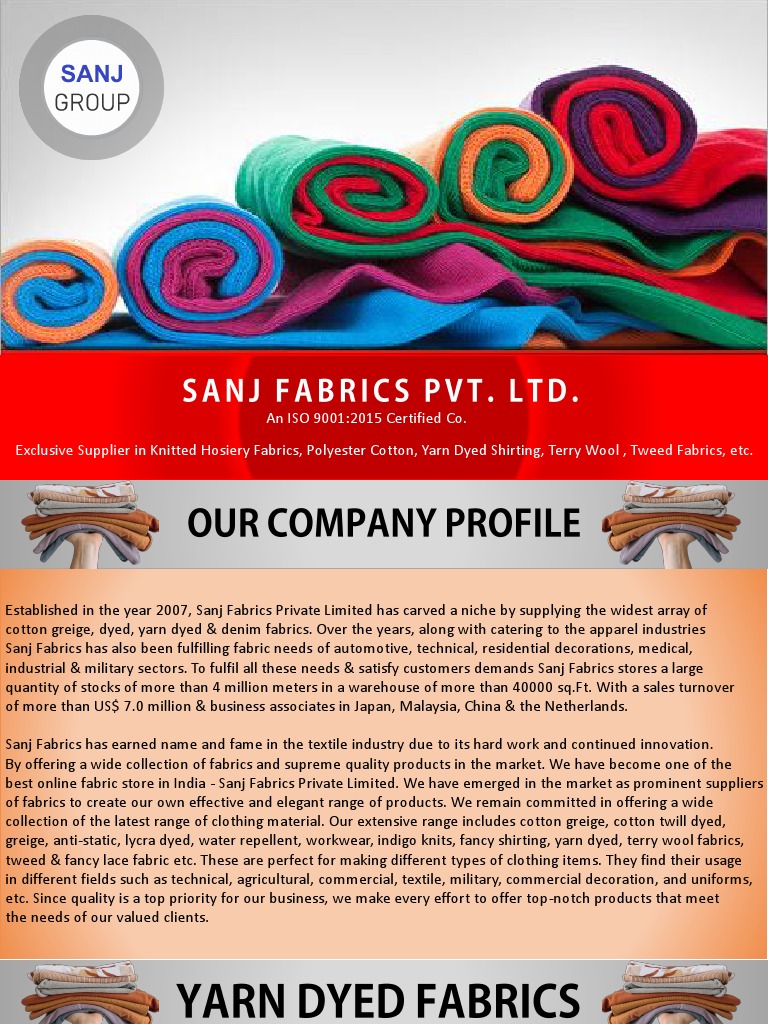 Yarn Dyed Fabrics PDF Textiles Dyeing