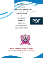 A Project Report On Caffeine Submitted in Partial Fulfilment of The All India Senior School Certificate Examination of Chemistry Practical
