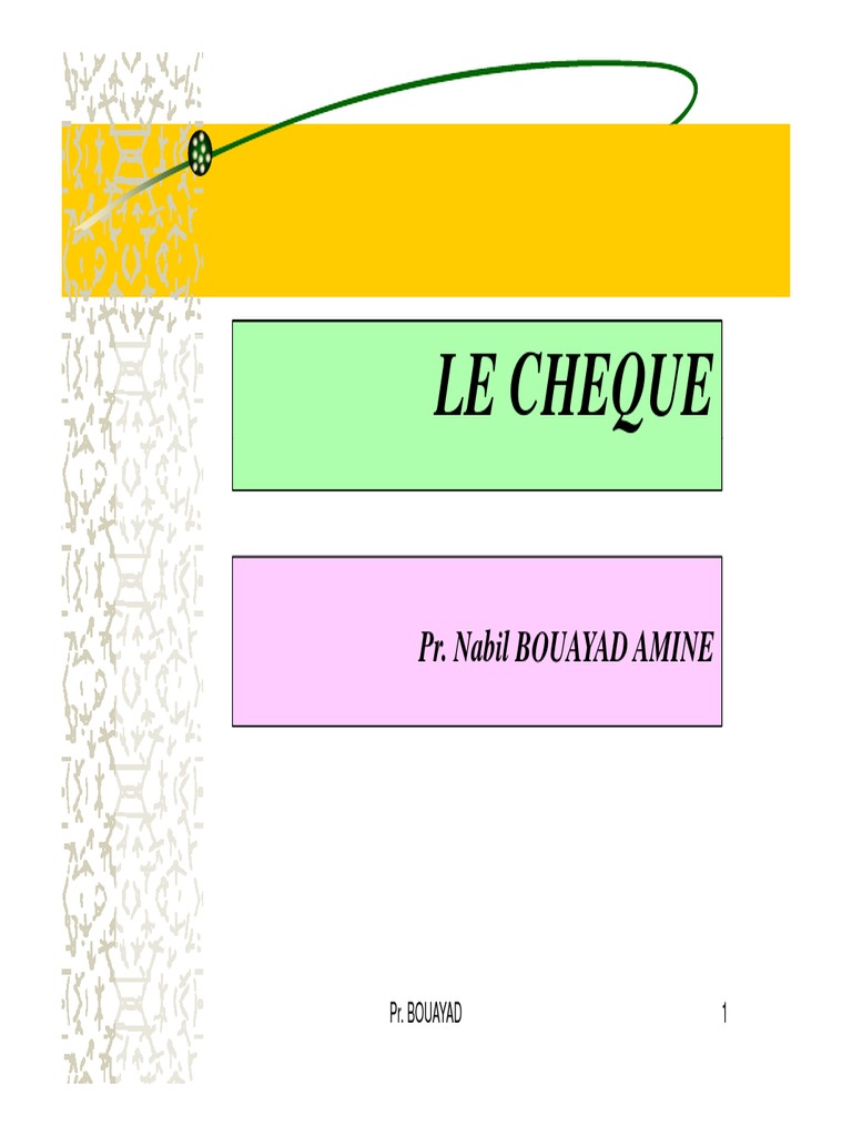 Comprendre le Chèque au Maroc | PDF | Chèque | Banques