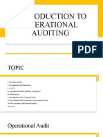 Introduction To Operational Auditing