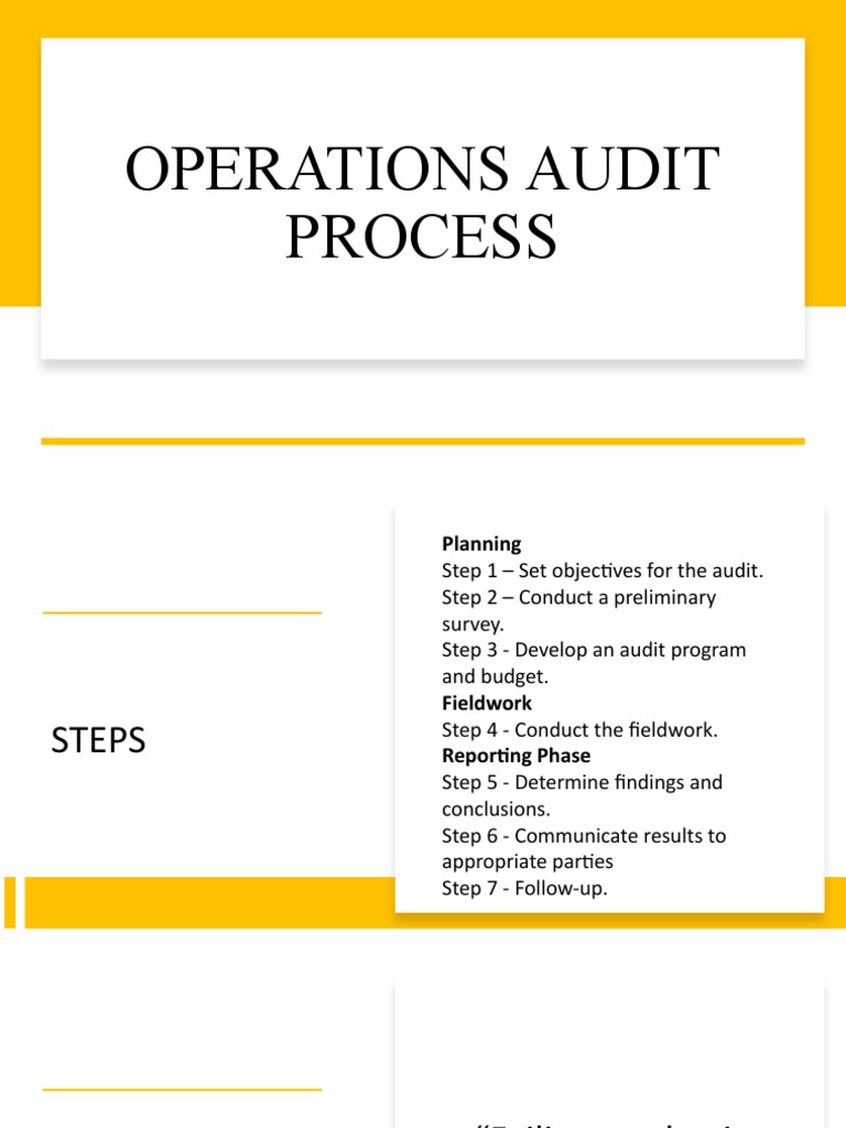 Ob - Lesson6 - Operations Audit Process | PDF | Audit | Risk