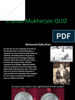 Pranab Mukherjee Quiz