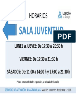 Horarios Sala Juventud