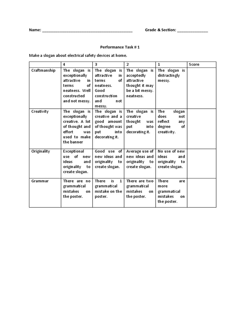 Logo Slogan Poster Rubrics Pdf vrogue.co