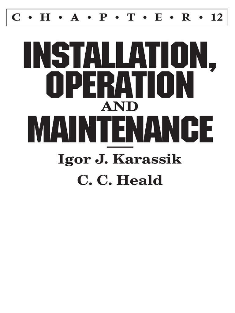 Pump Installation Operation And Maintenance Pdf Pump Valve
