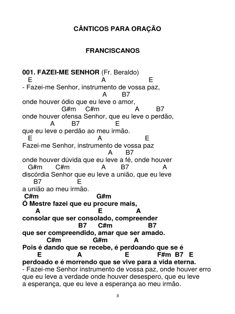 Músicas Franciscanas, PDF, Amor