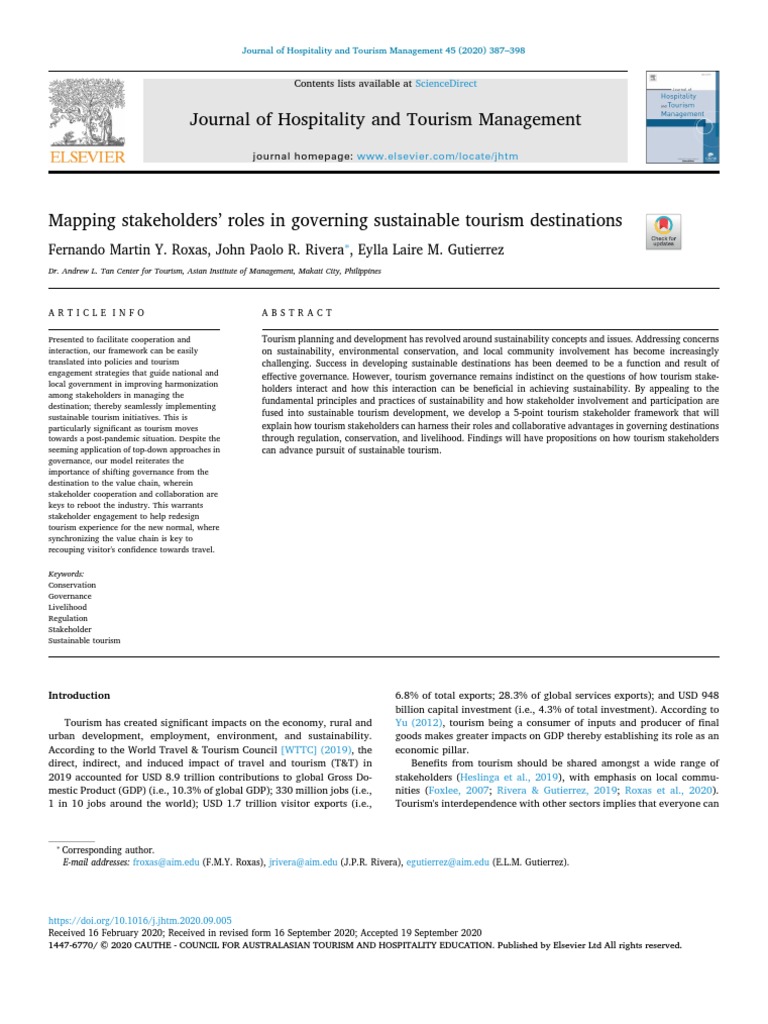 Sustainable Tourism | PDF | Governance | Tourism