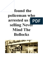 I Found The Policeman Who Arrested Us For Selling Never Mind The Bollocks