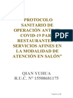 Protocolo Sanitario de Operación Ante El Covid