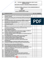 PSSR Checklist For Commissioning of SWRO