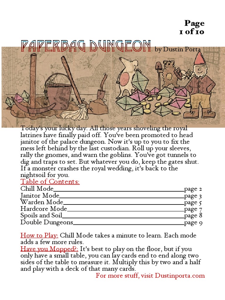 Paperbag Dungeon Rules Low Ink PDF