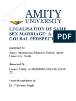 Legalisation of Same Sex Marriage: A Golbal Perspective: Amity International Business School, Amity University, Noida