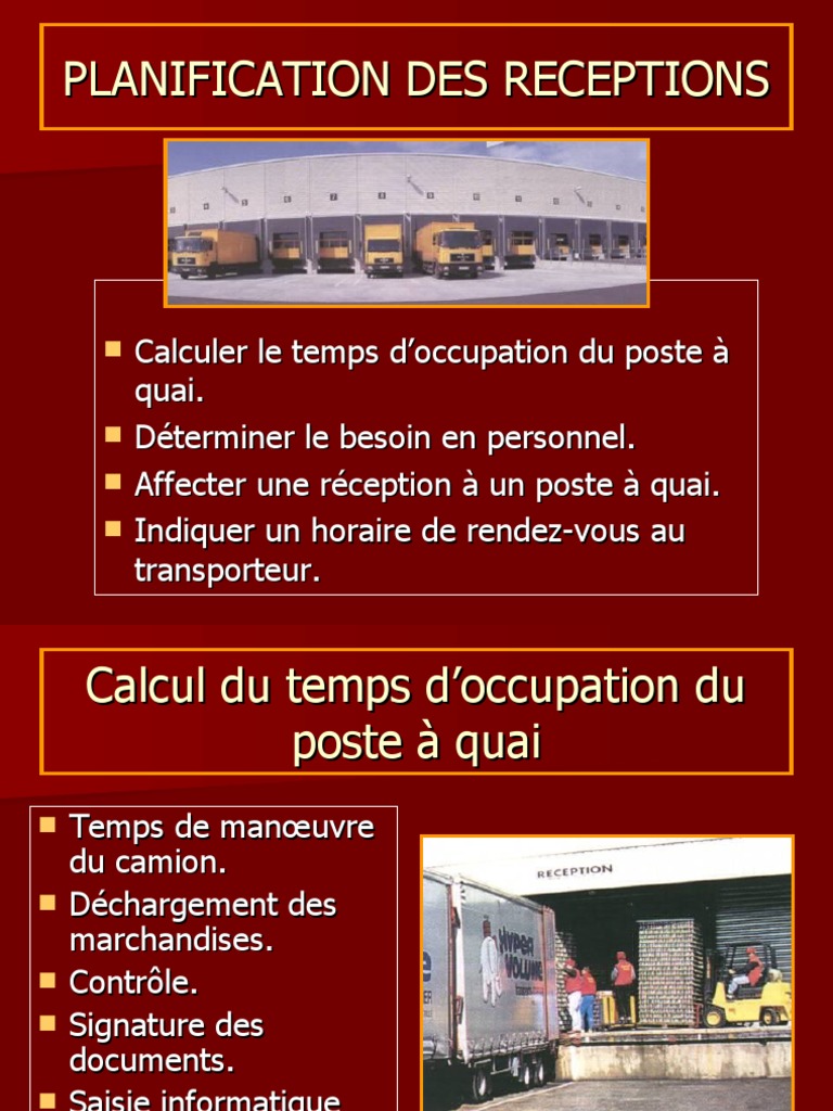 Planification des Réceptions Logistiques | PDF | Affaires