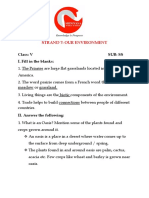 Strand 7: Our Environment: Class: V Sub: Ss I. Fill in The Blanks