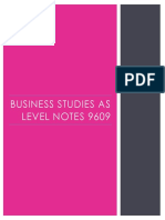 Business Studies As Level Notes 9609