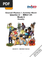 Quarter 2 - MELC 24 Week 5: General Physics 1 Activity Sheet