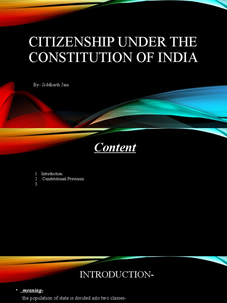 Citizenship Provisions in India | PDF | Citizenship | Naturalization